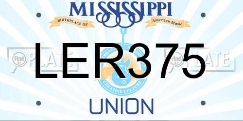 LER375 Mississippi License Plate