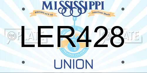 LER428 Mississippi License Plate
