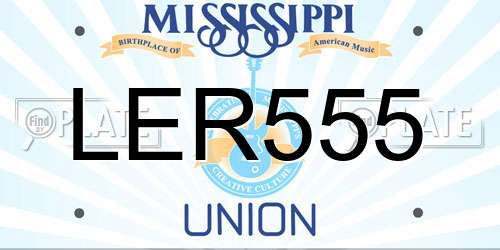LER555 Mississippi License Plate