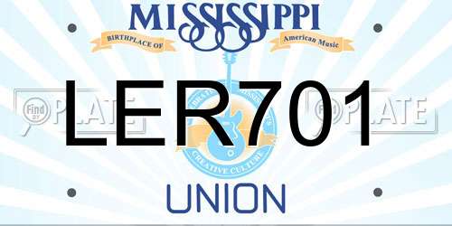 LER701 Mississippi License Plate