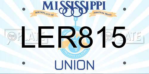 LER815 Mississippi License Plate