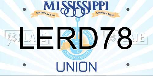 LERD78 Mississippi License Plate