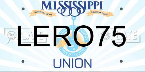LERO75 Mississippi License Plate