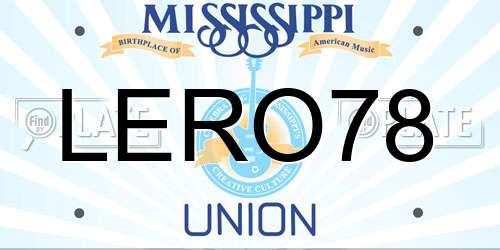 LERO78 Mississippi License Plate