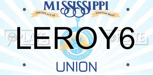 LEROY6 Mississippi License Plate