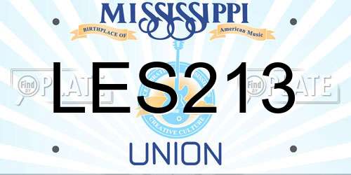 LES213 Mississippi License Plate