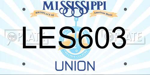 LES603 Mississippi License Plate