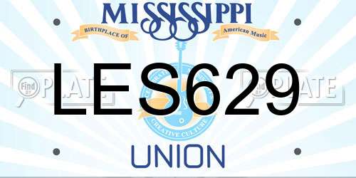 LES629 Mississippi License Plate