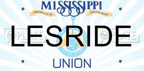 LESRIDE Mississippi License Plate