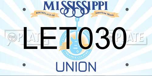 LET030 Mississippi License Plate