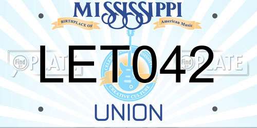 LET042 Mississippi License Plate