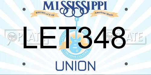 LET348 Mississippi License Plate