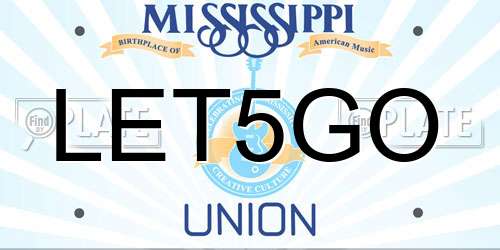 LET5GO Mississippi License Plate