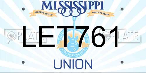 LET761 Mississippi License Plate