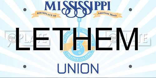 LETHEM Mississippi License Plate