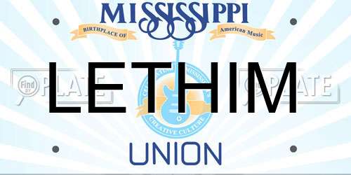 LETHIM Mississippi License Plate
