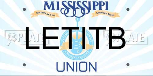 LETITB Mississippi License Plate