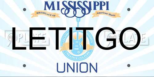 LETITGO Mississippi License Plate