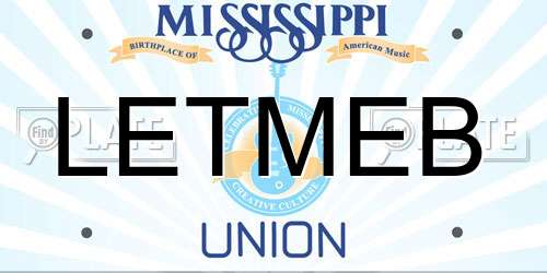 LETMEB Mississippi License Plate