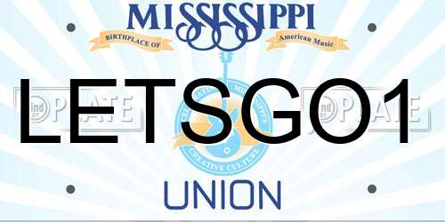 LETSGO1 Mississippi License Plate