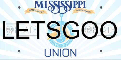 LETSGOO Mississippi License Plate