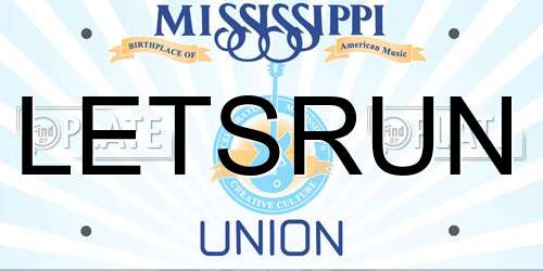 LETSRUN Mississippi License Plate