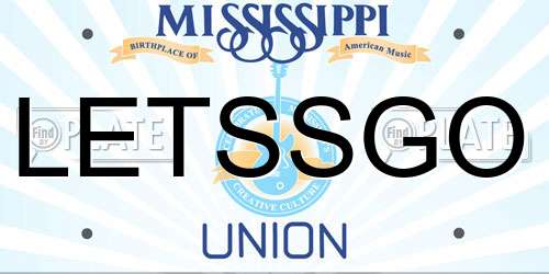 LETSSGO Mississippi License Plate