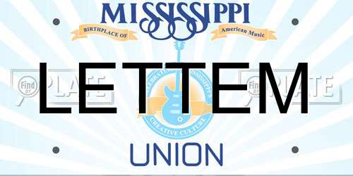 LETTEM Mississippi License Plate