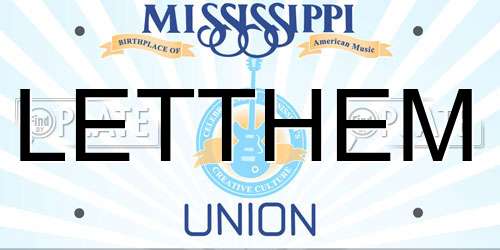 LETTHEM Mississippi License Plate