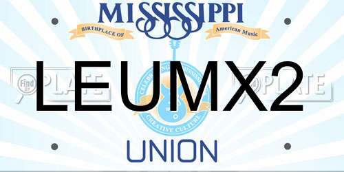 LEUMX2 Mississippi License Plate