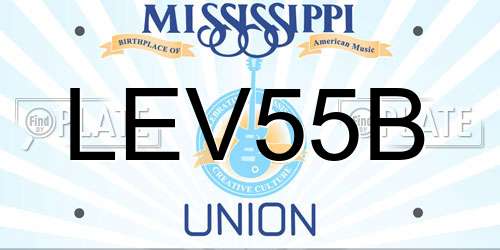 LEV55B Mississippi License Plate