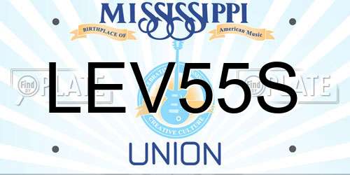 LEV55S Mississippi License Plate