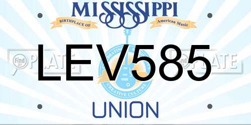 LEV585 Mississippi License Plate
