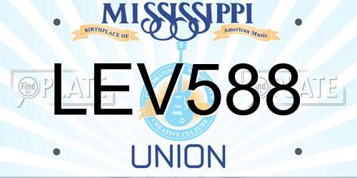 LEV588 Mississippi License Plate
