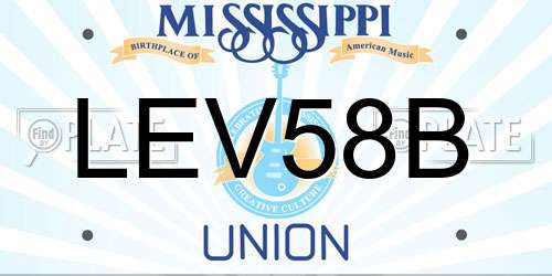 LEV58B Mississippi License Plate