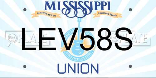 LEV58S Mississippi License Plate