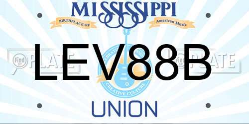 LEV88B Mississippi License Plate