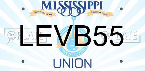 LEVB55 Mississippi License Plate