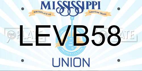 LEVB58 Mississippi License Plate