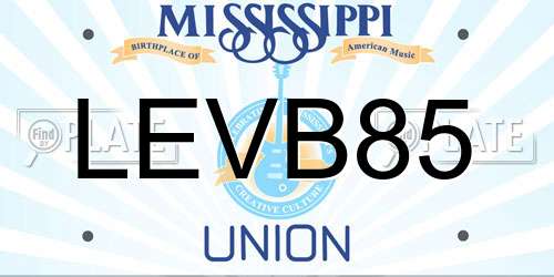 LEVB85 Mississippi License Plate