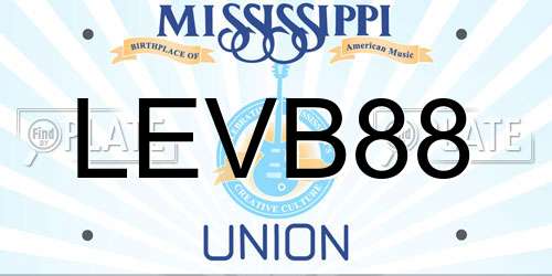 LEVB88 Mississippi License Plate