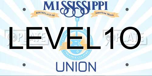 LEVEL1O Mississippi License Plate