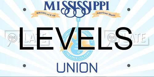 LEVELS Mississippi License Plate