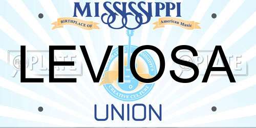 LEVIOSA Mississippi License Plate