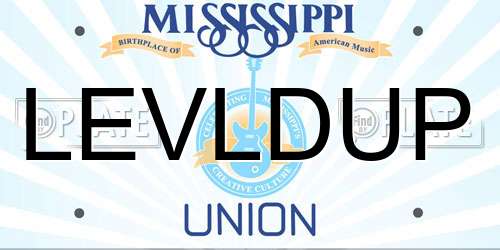 LEVLDUP Mississippi License Plate