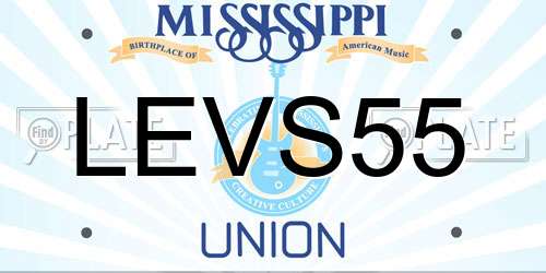 LEVS55 Mississippi License Plate