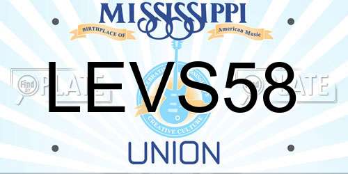 LEVS58 Mississippi License Plate