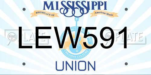 LEW591 Mississippi License Plate