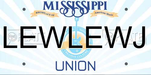 LEWLEWJ Mississippi License Plate