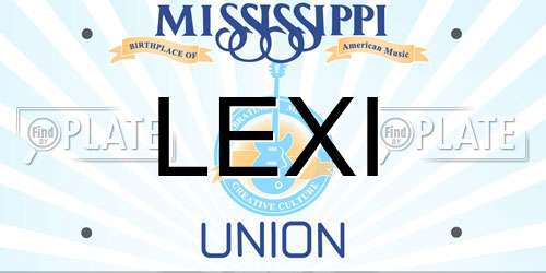 LEXI Mississippi License Plate